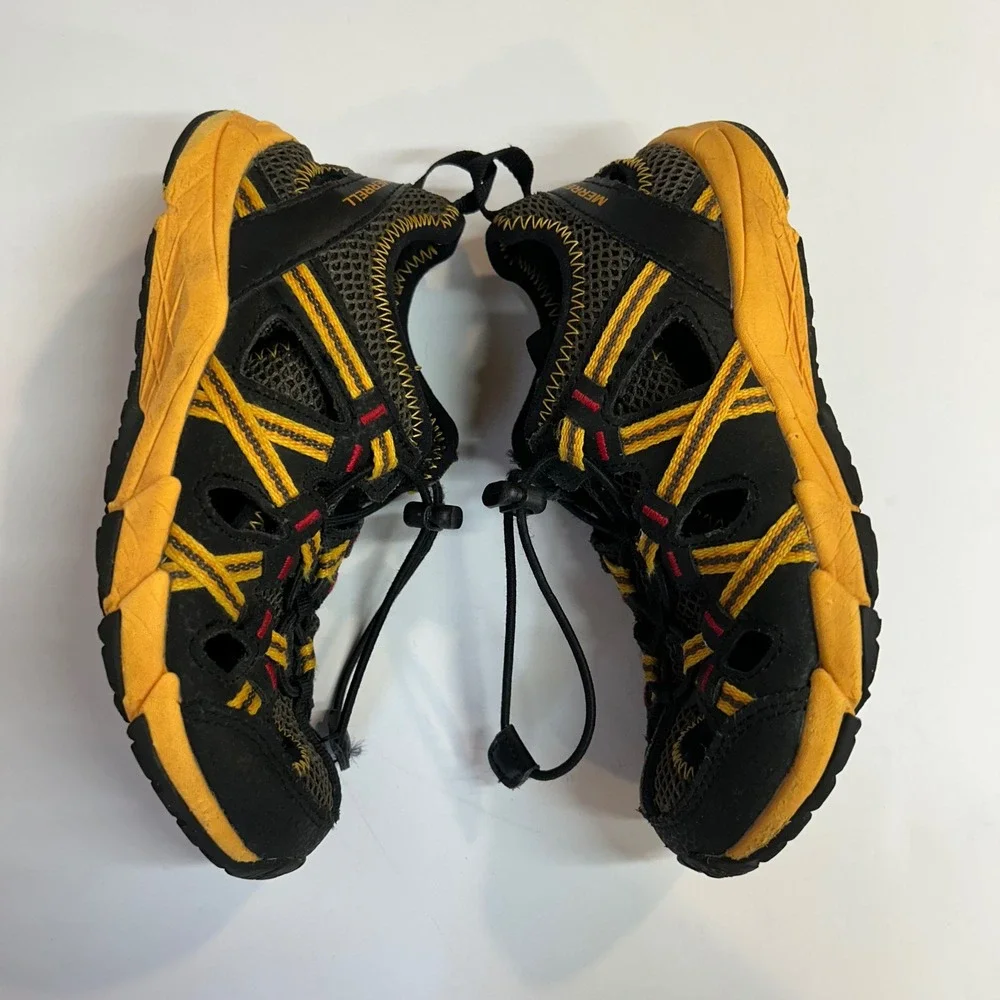 Merrell Boys M-Hydro Chop Shan Water Sandals Black Yellow Red Big Boys Size 1W